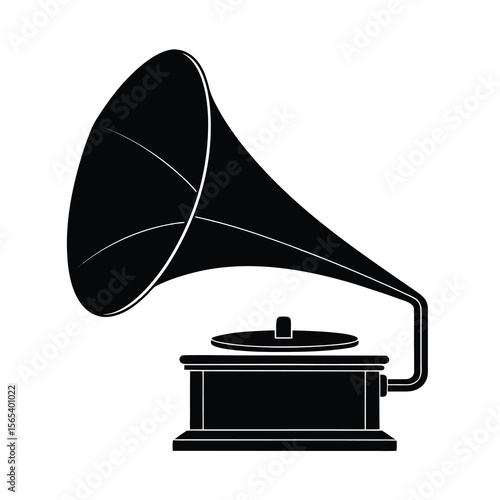 old gramophone isolated on white