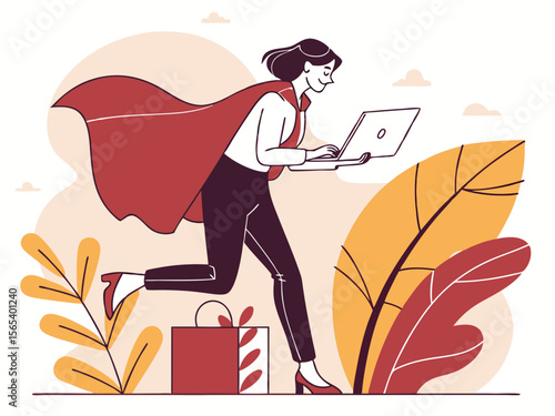 a woman is in a hurry to take advantage of a favorable offer