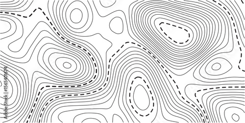 Topographic map background geographic line map with elevation assignments. Modern design with White background with topographic wavy pattern design.paper texture Imitation of a geographical map shades