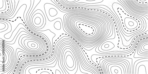 Topographic map background geographic line map with elevation assignments. Modern design with White background with topographic wavy pattern design.paper texture Imitation of a geographical map shades