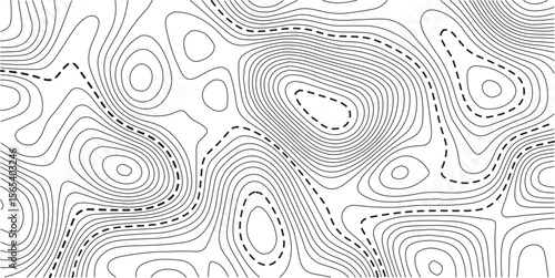 Topographic map background geographic line map with elevation assignments. Modern design with White background with topographic wavy pattern design.paper texture Imitation of a geographical map shades