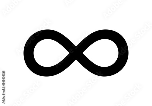 Icono negro de infinito en fondo blanco