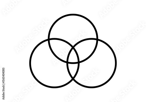 Icono negro de diagrama de Venn