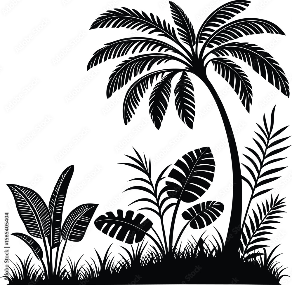 Fototapeta premium palm tree silhouettes