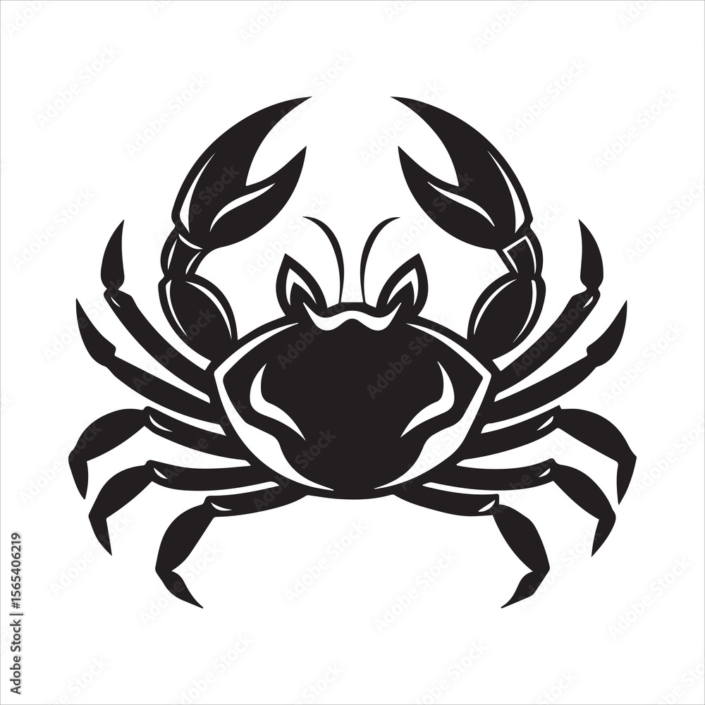 Fototapeta premium crab line art silhouette vector