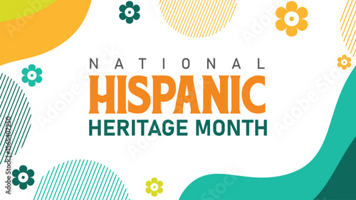 National Hispanic heritage month banner Hispanic Americans culture, tradition heritage festival