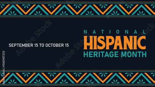 National Hispanic heritage month banner Hispanic Americans culture, tradition heritage festival