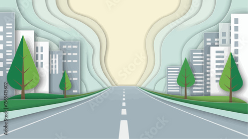 Paper Cut Illustration of a Cityscape