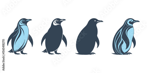 Isolated on white background, penguin vector icon child cartoon character illustration symbol graphic doodle
