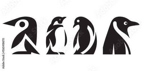 Isolated on white background, penguin vector icon child cartoon character illustration symbol graphic doodle