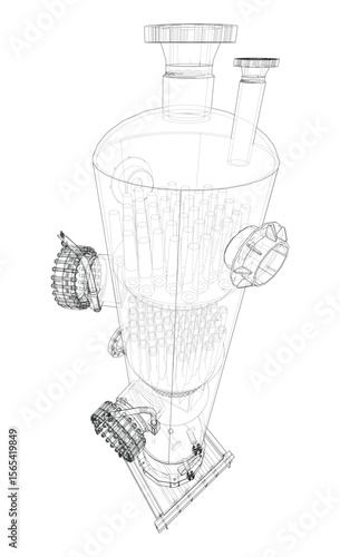 Industrial tank. Vector rendering of 3d