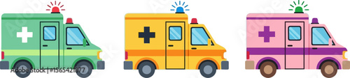 Ambulance vector illustration emergency medical service vehicle transport aid