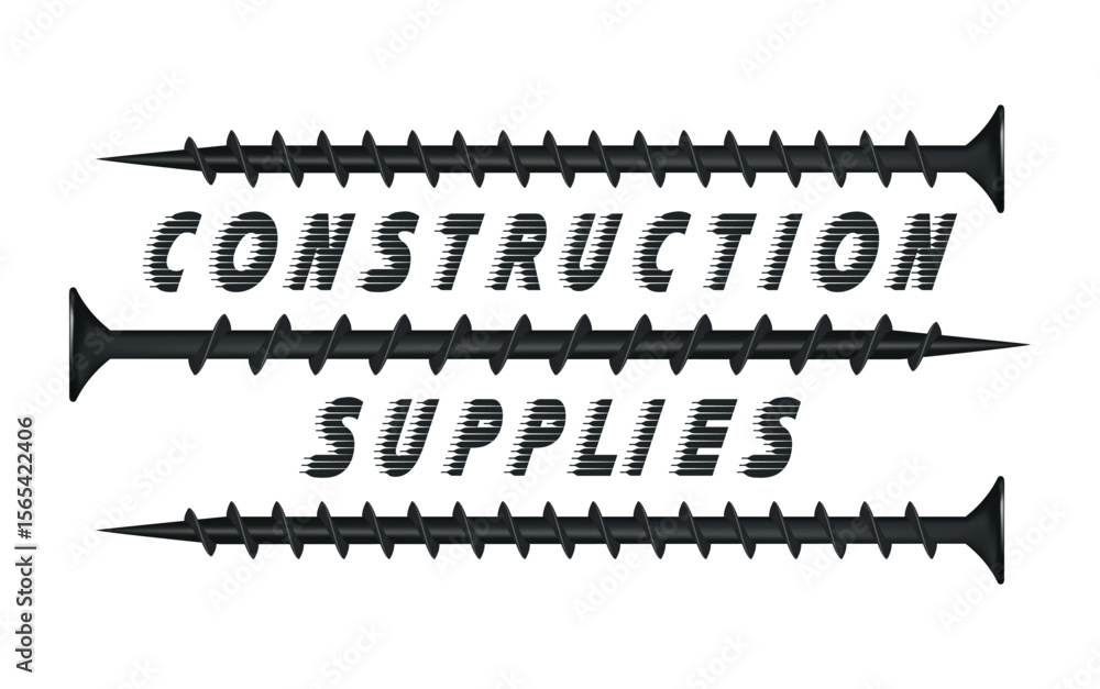 Obraz premium construction supplies screws store front shop billboard advertising picture poster