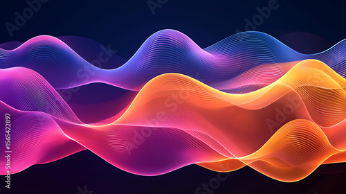 A colorful wave with orange and pink colors
