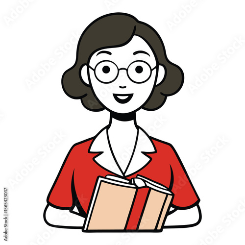 A smart, well-read woman confidently holds books, her eyes bright with curiosity and wisdom, embodying knowledge, passion, and a lifelong love for learning.
