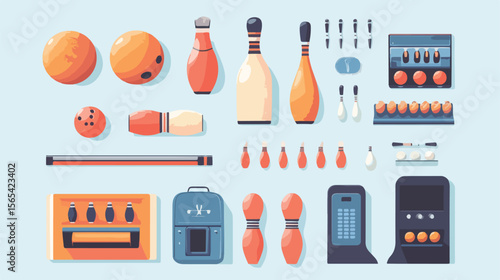 Bowling Sports Equipment Vector Illustration