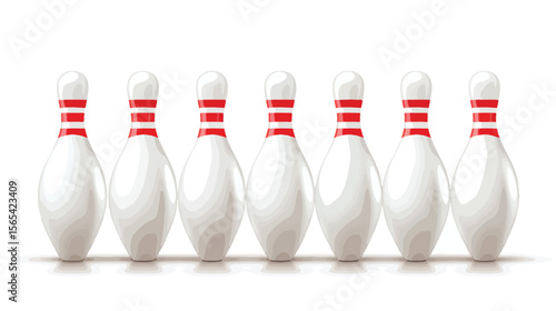 Bowling Strike Game Flat Vector Illustration