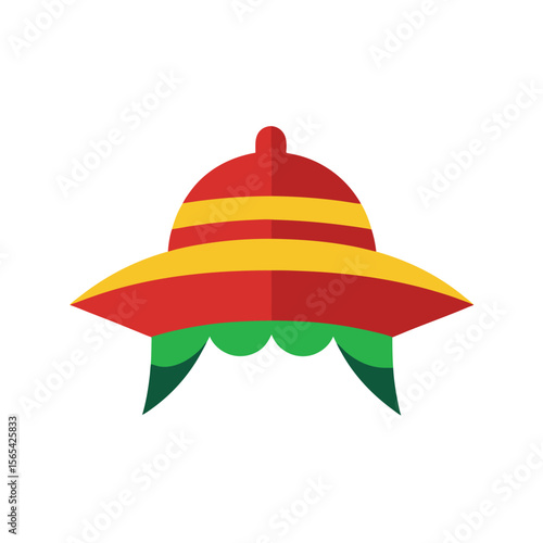 Traditional Cultural Hats Flat Illustration