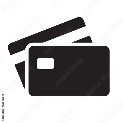 Credit card and wallet icon set in flat vector style for web and business design