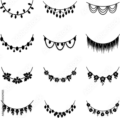 Garlands and Festive Decorations Icons