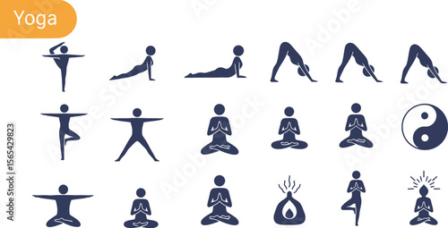Yoga poses and meditation guide for beginners simple asanas and yin yang art