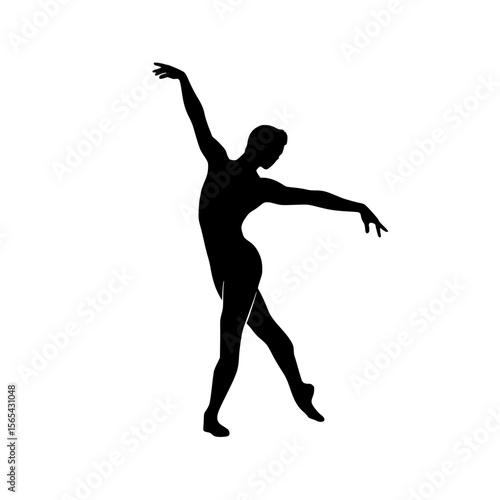 Elegant Silhouette of a Dancer in a Graceful Pose