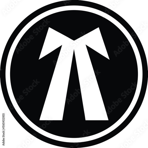 Black and White Circular Lawyer Symbol Icon Legal Badge Attorney Sign justice