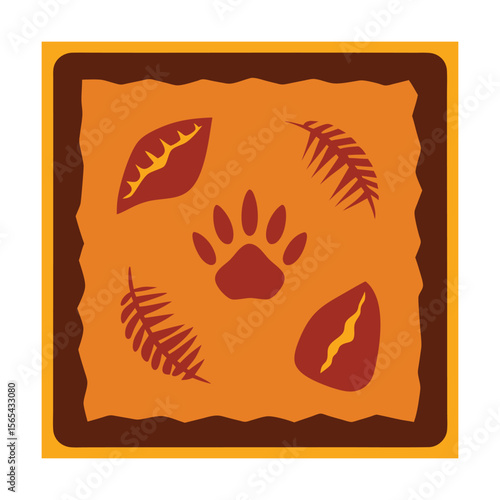 Prehistoric Fossil Texture Borders with Frame Designs