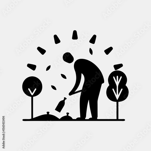 man clearing forest