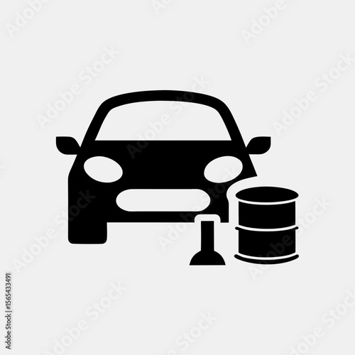 car with a barrel of oil
