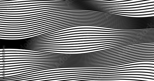 Horizon Abstract smooth wavy lines with distortion effect Silhouette Design background pattern