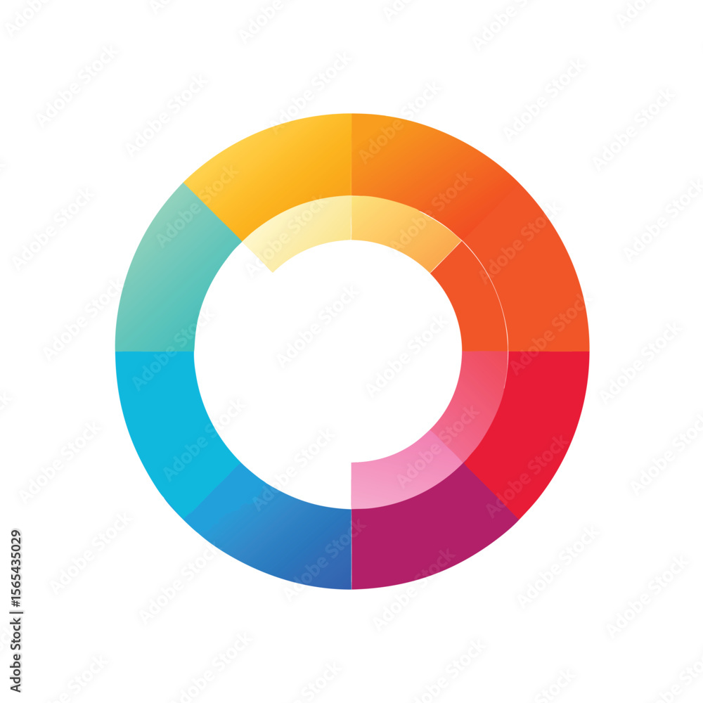 Obraz premium Gradient Colored Progress Wheel Icon Design