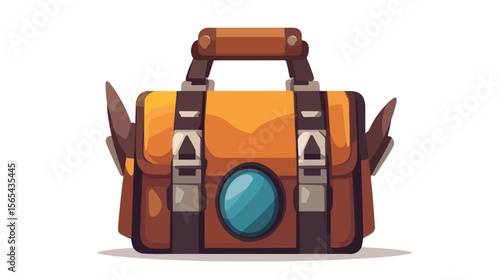 Futuristic Briefcase with Jetpack Mascot Cartoon Vector Illustration