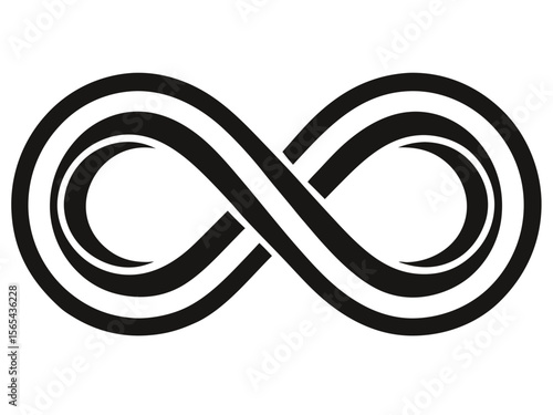 Infinity Symbol: An elegantly crafted, minimalist black and white infinity symbol, representing endless possibilities and limitless potential.