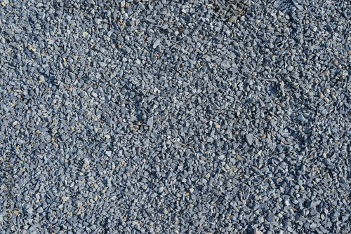 Overhead view of gray granite pea gravel
