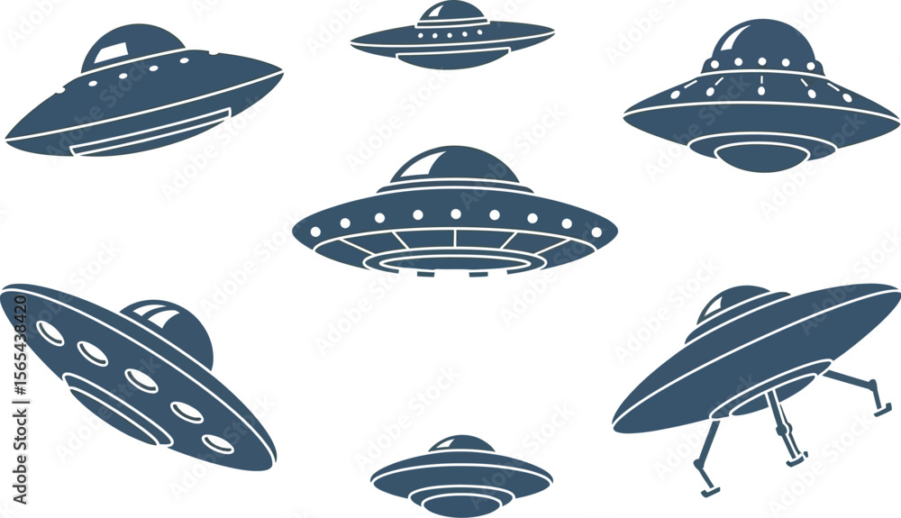 Flying saucers ufo vector illustration alien spaceship concept for design use Flying saucers ufo vector illustration alien spaceship concept for design use