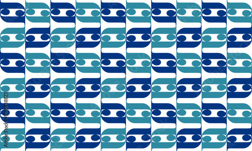 Blue and green checkerboard vintage wall block, seamless pattern with blue squares block arrange as wall design for fabric printing or wallpaper or background