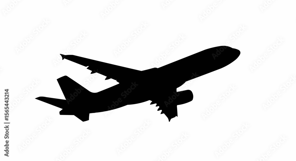 Airplane Flying Vector – Silhouette for Aviation, Travel, and Transportation Concepts Airplane Flying Vector – Silhouette for Aviation, Travel, and Transportation Concepts