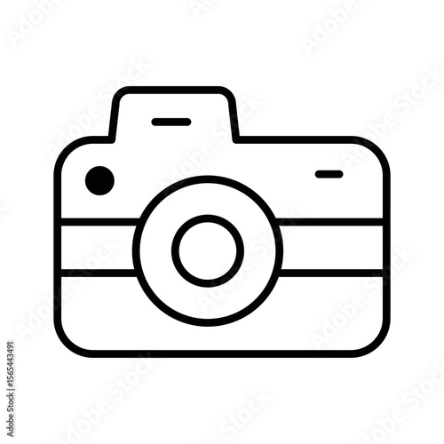 Tropical Vacation Camera Icon Vector. Camera Logo