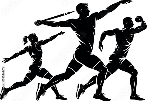 Athletes Throwing Silhouette