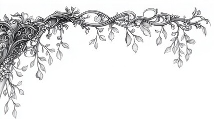 Ornate floral design corner border.