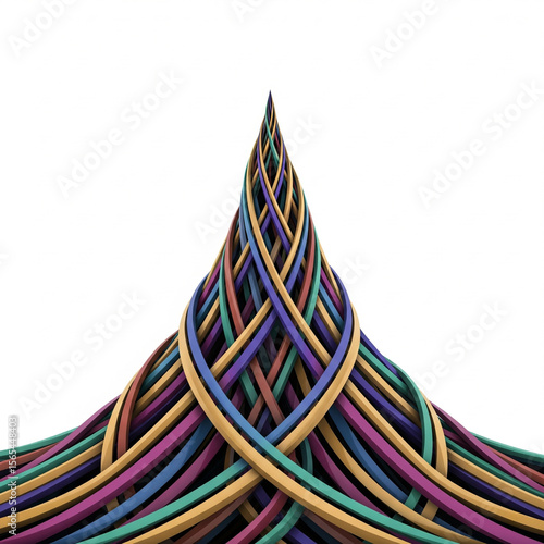 Converging Woven Strands Abstract Flow