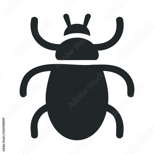Silhouette of an egyptian scarab beetle icon in black