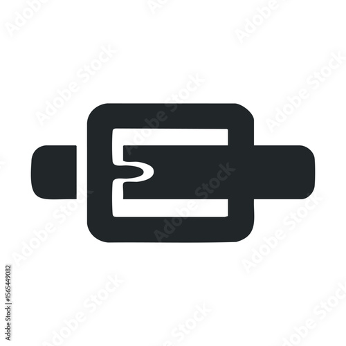 Empty battery icon in black and white