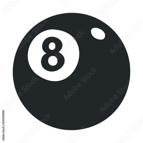 Classic black eight ball icon with white number design