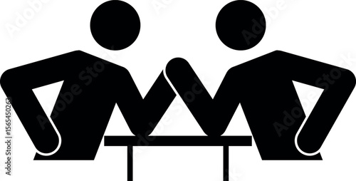 Table arm wrestling icon. Sports signs and symbols.