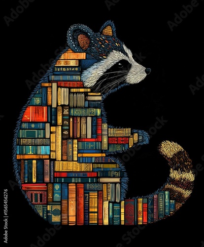 Black Cat and Bird Christmas Vector Illustration for Art and Design Decoration Pattern