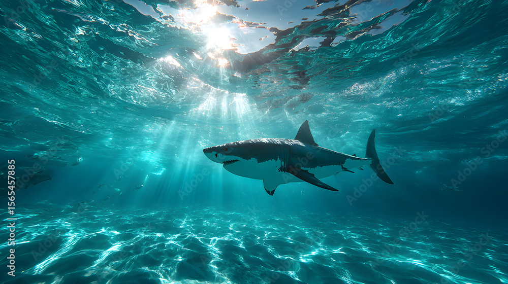 Fototapeta premium Great White Shark Underwater
