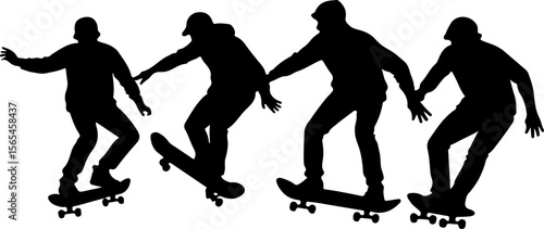 Skateboarders High Five Silhouette vector bundle