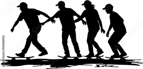 Skateboarders High Five Silhouette vector bundle